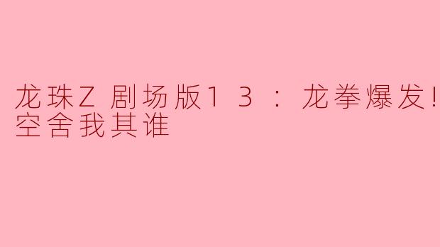 龙珠Z剧场版13：龙拳爆发!! 悟空舍我其谁